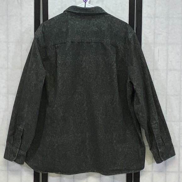 Freedom Foundry Brushed Cotton Flannel Shirt Jacket Black White Marled Button Up - Picture 2 of 12